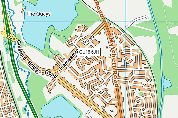 GU16 6JH map - OS VectorMap District (Ordnance Survey) GU16 6JH map - OS VectorMap District (Ordnance Survey)