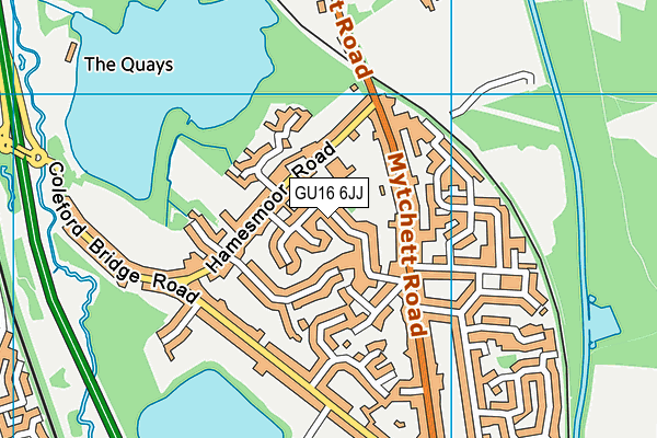 GU16 6JJ map - OS VectorMap District (Ordnance Survey) GU16 6JJ map - OS VectorMap District (Ordnance Survey)