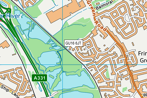 GU16 6JT map - OS VectorMap District (Ordnance Survey)