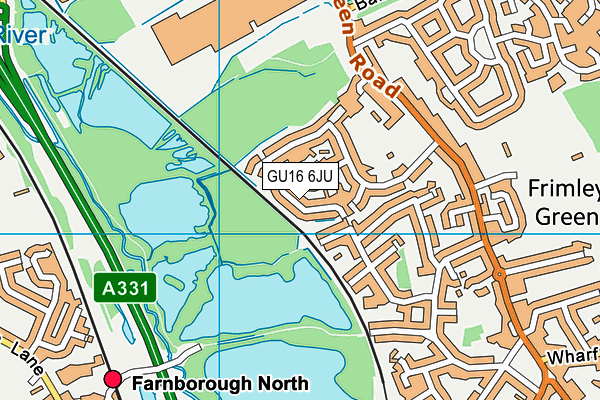 GU16 6JU map - OS VectorMap District (Ordnance Survey)
