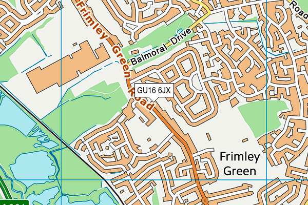 GU16 6JX map - OS VectorMap District (Ordnance Survey)