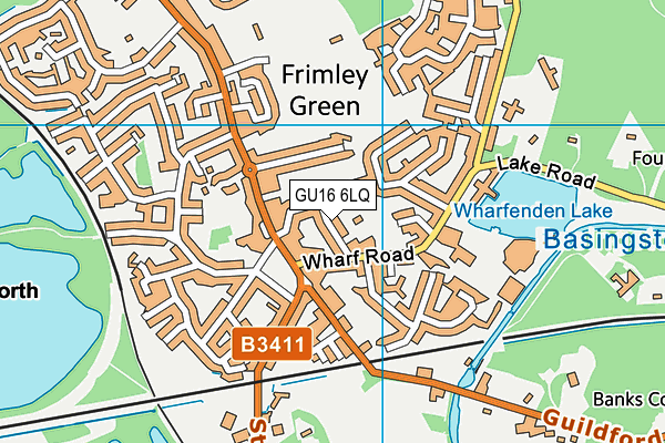 GU16 6LQ map - OS VectorMap District (Ordnance Survey) GU16 6LQ map - OS VectorMap District (Ordnance Survey)