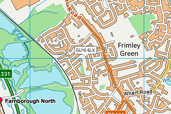 GU16 6LX map - OS VectorMap District (Ordnance Survey) GU16 6LX map - OS VectorMap District (Ordnance Survey)