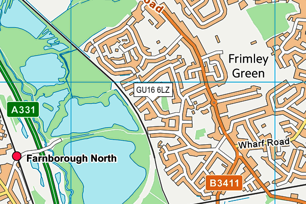 GU16 6LZ map - OS VectorMap District (Ordnance Survey) GU16 6LZ map - OS VectorMap District (Ordnance Survey)