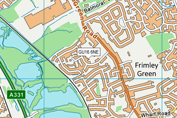GU16 6NE map - OS VectorMap District (Ordnance Survey) GU16 6NE map - OS VectorMap District (Ordnance Survey)