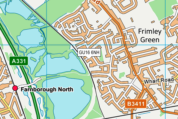 GU16 6NH map - OS VectorMap District (Ordnance Survey) GU16 6NH map - OS VectorMap District (Ordnance Survey)