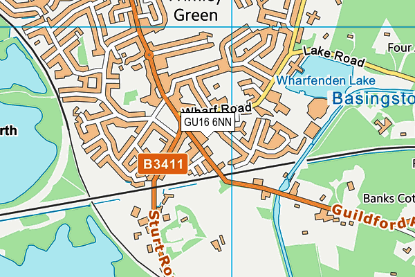 GU16 6NN map - OS VectorMap District (Ordnance Survey) GU16 6NN map - OS VectorMap District (Ordnance Survey)