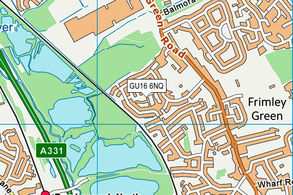 GU16 6NQ map - OS VectorMap District (Ordnance Survey)