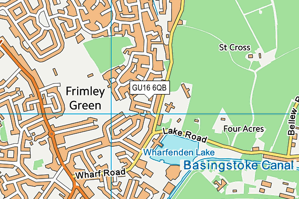GU16 6QB map - OS VectorMap District (Ordnance Survey) GU16 6QB map - OS VectorMap District (Ordnance Survey)