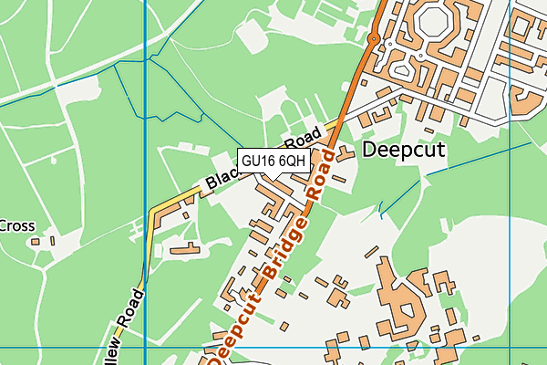 GU16 6QH map - OS VectorMap District (Ordnance Survey) GU16 6QH map - OS VectorMap District (Ordnance Survey)