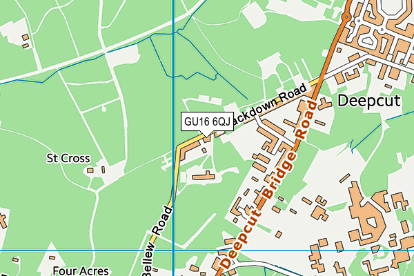GU16 6QJ map - OS VectorMap District (Ordnance Survey)
