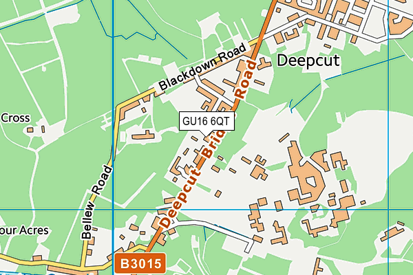 GU16 6QT map - OS VectorMap District (Ordnance Survey)