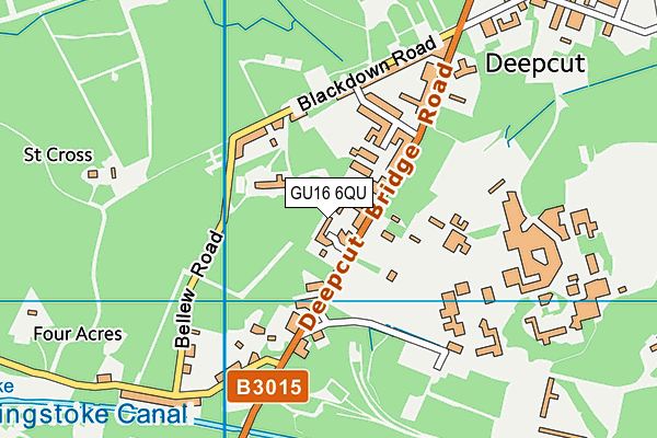 GU16 6QU map - OS VectorMap District (Ordnance Survey) GU16 6QU map - OS VectorMap District (Ordnance Survey)