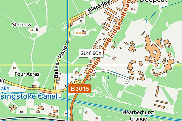 GU16 6QX map - OS VectorMap District (Ordnance Survey) GU16 6QX map - OS VectorMap District (Ordnance Survey)