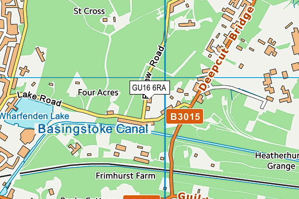 GU16 6RA map - OS VectorMap District (Ordnance Survey) GU16 6RA map - OS VectorMap District (Ordnance Survey)