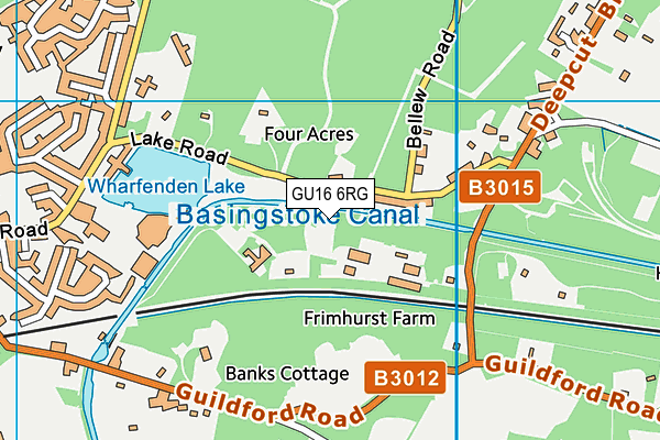 GU16 6RG map - OS VectorMap District (Ordnance Survey) GU16 6RG map - OS VectorMap District (Ordnance Survey)