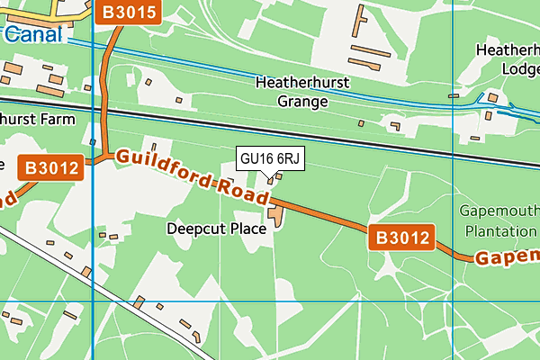 GU16 6RJ map - OS VectorMap District (Ordnance Survey) GU16 6RJ map - OS VectorMap District (Ordnance Survey)