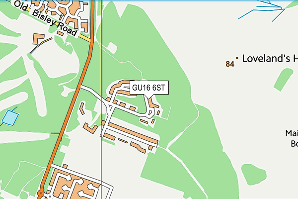 GU16 6ST map - OS VectorMap District (Ordnance Survey) GU16 6ST map - OS VectorMap District (Ordnance Survey)