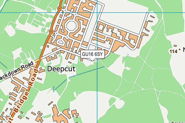 GU16 6SY map - OS VectorMap District (Ordnance Survey) GU16 6SY map - OS VectorMap District (Ordnance Survey)