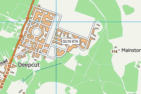 GU16 6TA map - OS VectorMap District (Ordnance Survey) GU16 6TA map - OS VectorMap District (Ordnance Survey)
