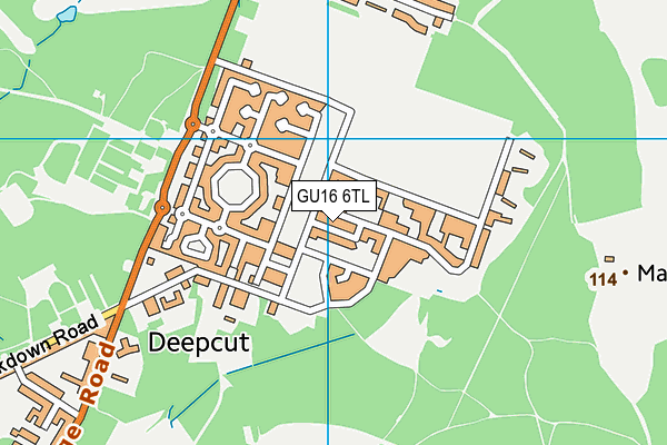 GU16 6TL map - OS VectorMap District (Ordnance Survey) GU16 6TL map - OS VectorMap District (Ordnance Survey)