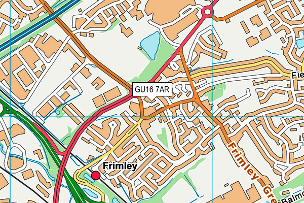 GU16 7AR map - OS VectorMap District (Ordnance Survey)