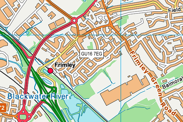 GU16 7EG map - OS VectorMap District (Ordnance Survey) GU16 7EG map - OS VectorMap District (Ordnance Survey)
