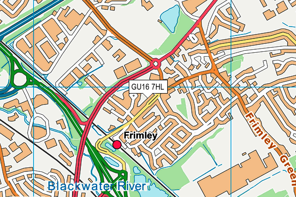 GU16 7HL map - OS VectorMap District (Ordnance Survey) GU16 7HL map - OS VectorMap District (Ordnance Survey)