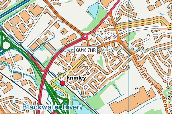 GU16 7HR map - OS VectorMap District (Ordnance Survey) GU16 7HR map - OS VectorMap District (Ordnance Survey)