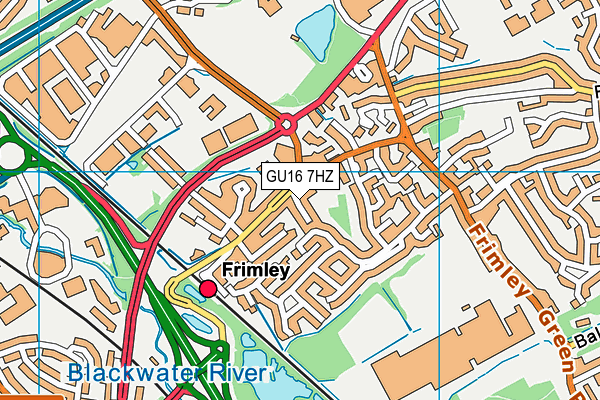 GU16 7HZ map - OS VectorMap District (Ordnance Survey) GU16 7HZ map - OS VectorMap District (Ordnance Survey)