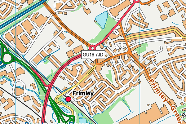 GU16 7JD map - OS VectorMap District (Ordnance Survey) GU16 7JD map - OS VectorMap District (Ordnance Survey)