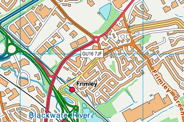 GU16 7JF map - OS VectorMap District (Ordnance Survey) GU16 7JF map - OS VectorMap District (Ordnance Survey)