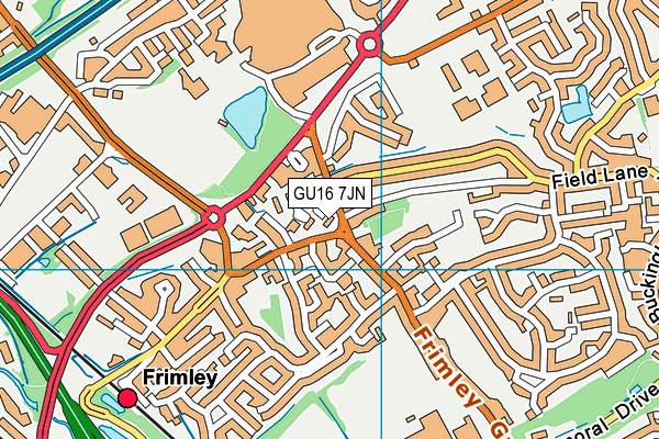 GU16 7JN map - OS VectorMap District (Ordnance Survey) GU16 7JN map - OS VectorMap District (Ordnance Survey)