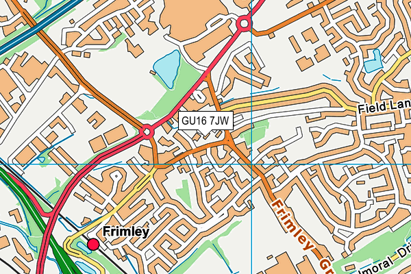 GU16 7JW map - OS VectorMap District (Ordnance Survey) GU16 7JW map - OS VectorMap District (Ordnance Survey)