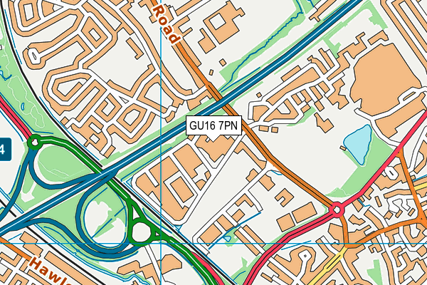 GU16 7PN map - OS VectorMap District (Ordnance Survey) GU16 7PN map - OS VectorMap District (Ordnance Survey)
