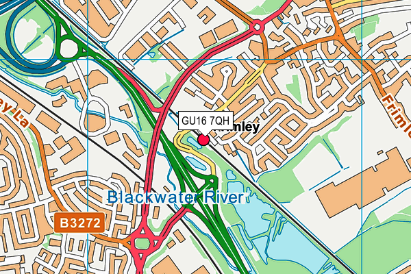 GU16 7QH map - OS VectorMap District (Ordnance Survey) GU16 7QH map - OS VectorMap District (Ordnance Survey)