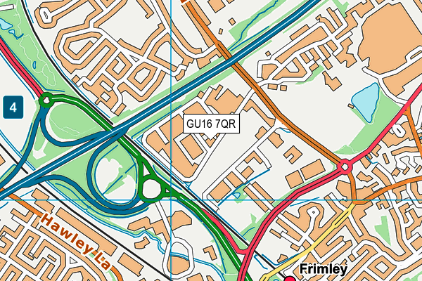 GU16 7QR map - OS VectorMap District (Ordnance Survey) GU16 7QR map - OS VectorMap District (Ordnance Survey)