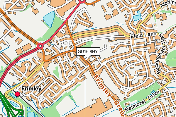 GU16 8HY map - OS VectorMap District (Ordnance Survey) GU16 8HY map - OS VectorMap District (Ordnance Survey)