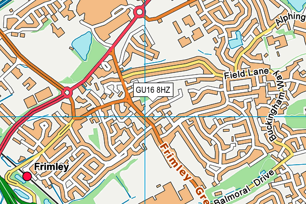 GU16 8HZ map - OS VectorMap District (Ordnance Survey) GU16 8HZ map - OS VectorMap District (Ordnance Survey)