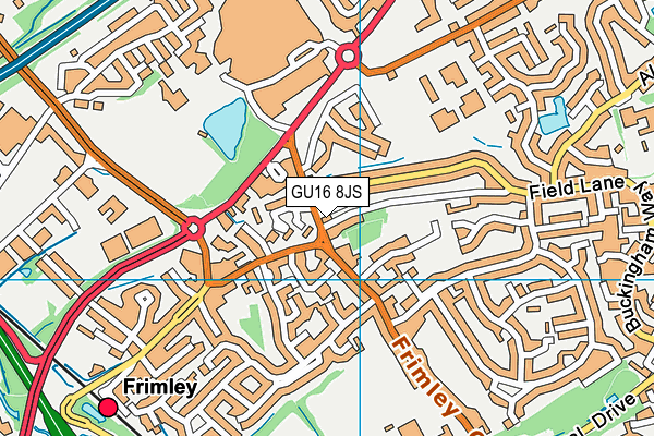GU16 8JS map - OS VectorMap District (Ordnance Survey) GU16 8JS map - OS VectorMap District (Ordnance Survey)