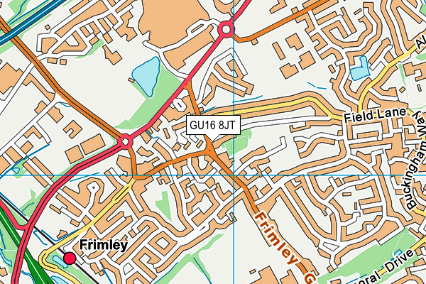 GU16 8JT map - OS VectorMap District (Ordnance Survey) GU16 8JT map - OS VectorMap District (Ordnance Survey)
