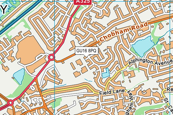 GU16 8PQ map - OS VectorMap District (Ordnance Survey) GU16 8PQ map - OS VectorMap District (Ordnance Survey)