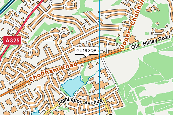 GU16 8QB map - OS VectorMap District (Ordnance Survey) GU16 8QB map - OS VectorMap District (Ordnance Survey)