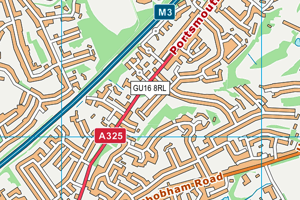 GU16 8RL map - OS VectorMap District (Ordnance Survey) GU16 8RL map - OS VectorMap District (Ordnance Survey)