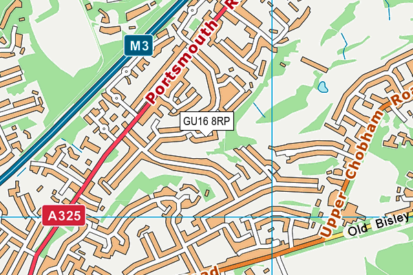 GU16 8RP map - OS VectorMap District (Ordnance Survey) GU16 8RP map - OS VectorMap District (Ordnance Survey)