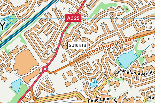 GU16 8TB map - OS VectorMap District (Ordnance Survey) GU16 8TB map - OS VectorMap District (Ordnance Survey)