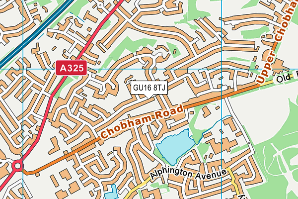 GU16 8TJ map - OS VectorMap District (Ordnance Survey) GU16 8TJ map - OS VectorMap District (Ordnance Survey)