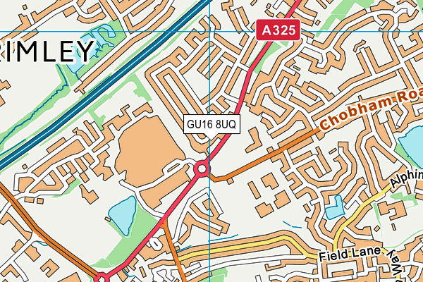 GU16 8UQ map - OS VectorMap District (Ordnance Survey) GU16 8UQ map - OS VectorMap District (Ordnance Survey)
