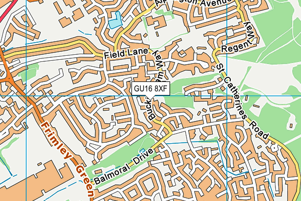 GU16 8XF map - OS VectorMap District (Ordnance Survey) GU16 8XF map - OS VectorMap District (Ordnance Survey)