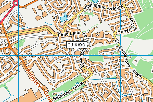 GU16 8XQ map - OS VectorMap District (Ordnance Survey) GU16 8XQ map - OS VectorMap District (Ordnance Survey)